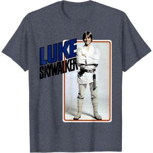 imageStar Wars Luke Skywalker Smiling Card Graphic TShirt TShirtHeather Blue