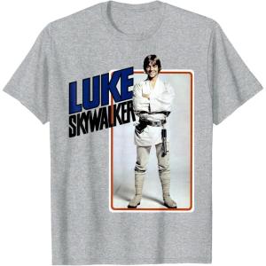 imageStar Wars Luke Skywalker Smiling Card Graphic TShirt TShirtHeather Grey