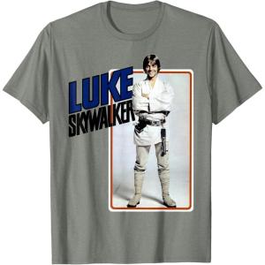 imageStar Wars Luke Skywalker Smiling Card Graphic TShirt TShirtOlive Heather