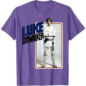 imageStar Wars Luke Skywalker Smiling Card Graphic TShirt TShirtPurple Heather