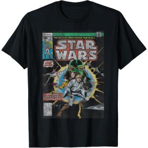 imageStar Wars Luke Skywalker Vintage Comic Cover TShirtBlack