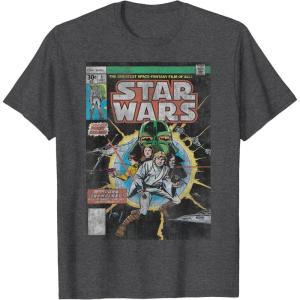 imageStar Wars Luke Skywalker Vintage Comic Cover TShirtDark Heather Grey