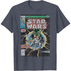 imageStar Wars Luke Skywalker Vintage Comic Cover TShirtHeather Blue