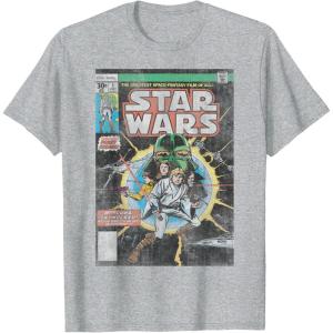imageStar Wars Luke Skywalker Vintage Comic Cover TShirtHeather Grey