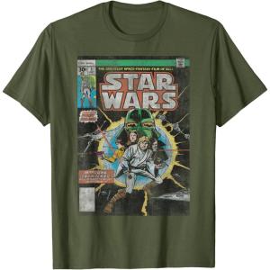 imageStar Wars Luke Skywalker Vintage Comic Cover TShirtOlive Green