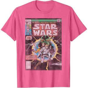 imageStar Wars Luke Skywalker Vintage Comic Cover TShirtPink Heather