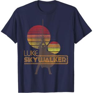 imageStar Wars Retro Luke Skywalker Silhouette Suns TShirt TShirtNavy Blue
