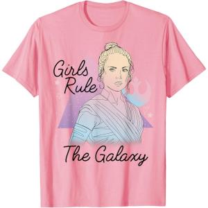 imageStar Wars Rey Girls Rule The Galaxy TShirtPink