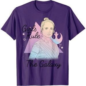 imageStar Wars Rey Girls Rule The Galaxy TShirtPurple
