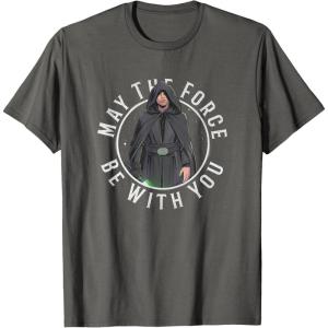 imageStar Wars The Mandalorian Retro Luke Skywalker Circle TShirtAsphalt Grey