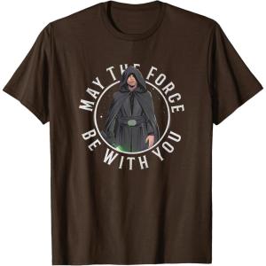 imageStar Wars The Mandalorian Retro Luke Skywalker Circle TShirtBrown