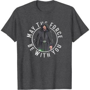 imageStar Wars The Mandalorian Retro Luke Skywalker Circle TShirtDark Heather Grey