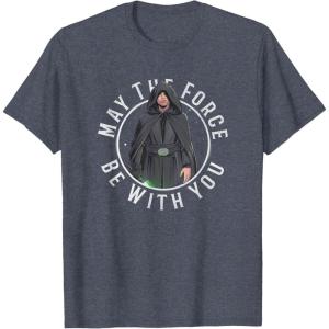 imageStar Wars The Mandalorian Retro Luke Skywalker Circle TShirtHeather Blue