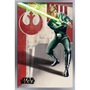 imageTrends International Star Wars Return of The Jedi  Luke Wall Poster 34L x 224W Premium Unframed VersionSilver Framed Version