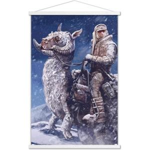 imageTrends International Star Wars The Empire Strikes Back by AJ Frena Wall Poster 34L x 224W Premium Unframed VersionPremium Print and White Hanger Bundle