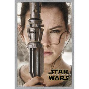 imageTrends International Star Wars The Force Awakens  Rey Portrait Wall Poster 22375quot x 34quot Premium Unframed VersionGray Framed Version