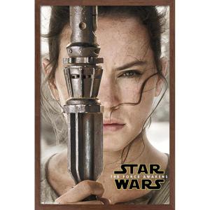 imageTrends International Star Wars The Force Awakens  Rey Portrait Wall Poster 22375quot x 34quot Premium Unframed VersionMahogany Framed Version