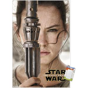 imageTrends International Star Wars The Force Awakens  Rey Portrait Wall Poster 22375quot x 34quot Premium Unframed VersionPremium Poster  Mount Bundle