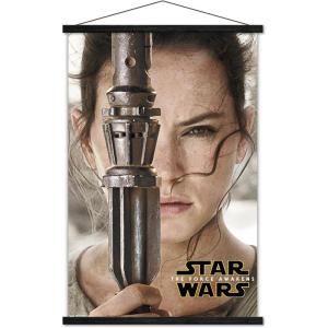 imageTrends International Star Wars The Force Awakens  Rey Portrait Wall Poster 22375quot x 34quot Premium Unframed VersionPremium Print and Black Hanger Bundle