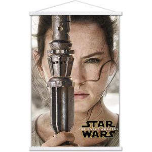 imageTrends International Star Wars The Force Awakens  Rey Portrait Wall Poster 22375quot x 34quot Premium Unframed VersionPremium Print and White Hanger Bundle