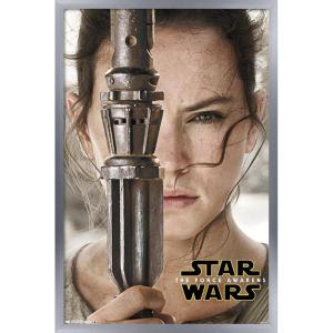 imageTrends International Star Wars The Force Awakens  Rey Portrait Wall Poster 22375quot x 34quot Premium Unframed VersionSilver Framed Version