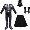 imageSTAR WARS Darth Vader Official Youth Deluxe Costume  Padded Jumpsuit with Gloves Detachable Cape and Plastic MaskMedium