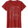 imageStar Wars Kylo Ren Mask Schematic TShirtCranberry Red