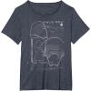 imageStar Wars Kylo Ren Mask Schematic TShirtHeather Blue