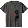 imageStar Wars Kylo Ren Red Lightsaber Faded Portrait TShirtAsphalt Grey