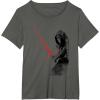 imageStar Wars Kylo Ren Red Lightsaber Faded Portrait TShirtAsphalt Grey