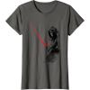 imageStar Wars Kylo Ren Red Lightsaber Faded Portrait TShirtAsphalt Grey