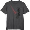 imageStar Wars Kylo Ren Red Lightsaber Faded Portrait TShirtDark Heather Grey