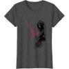 imageStar Wars Kylo Ren Red Lightsaber Faded Portrait TShirtDark Heather Grey