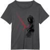 imageStar Wars Kylo Ren Red Lightsaber Faded Portrait TShirtDark Heather Grey