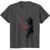 imageStar Wars Kylo Ren Red Lightsaber Faded Portrait TShirtDark Heather Grey