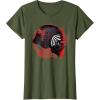 imageStar Wars Rise of Skywalker Kylo Ren Helmet Damage TShirtOlive Green