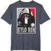 imageStar Wars The Force Awakens Kylo Ren Poster TShirtHeather Blue