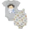 imageSTAR WARS Princess Leia Infant Baby Girls Bodysuit ampamp Sleeveless Romper SetGrey