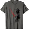 imageStar Wars Kylo Ren Red Lightsaber Faded Portrait TShirtAsphalt Grey
