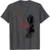 imageStar Wars Kylo Ren Red Lightsaber Faded Portrait TShirtDark Heather Grey