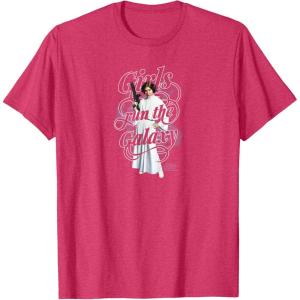 imageStar Wars  Leia Girls Run The World TShirtRed Heather