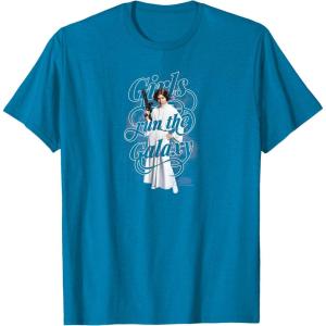 imageStar Wars  Leia Girls Run The World TShirtSapphire Blue