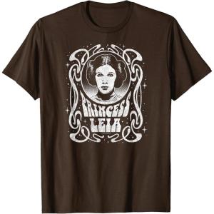 imageStar Wars  Princess Leia Art Nouveau TShirtBrown