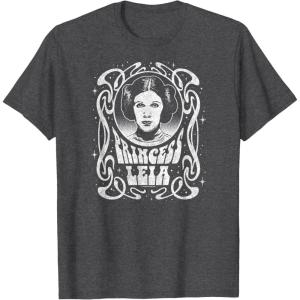 imageStar Wars  Princess Leia Art Nouveau TShirtDark Heather Grey