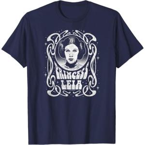 imageStar Wars  Princess Leia Art Nouveau TShirtNavy Blue