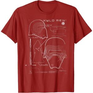 imageStar Wars Kylo Ren Mask Schematic TShirtCranberry Red