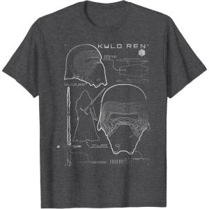 imageStar Wars Kylo Ren Mask Schematic TShirtDark Heather Grey