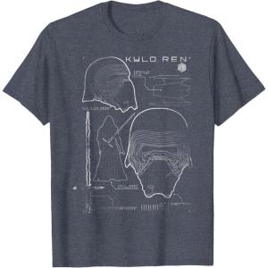 imageStar Wars Kylo Ren Mask Schematic TShirtHeather Blue