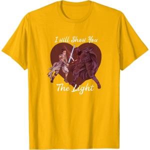 imageStar Wars Kylo Ren ampamp Rey Show You The Light Valentines Day TShirtGolden Yellow