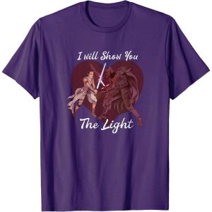 imageStar Wars Kylo Ren ampamp Rey Show You The Light Valentines Day TShirtPurple